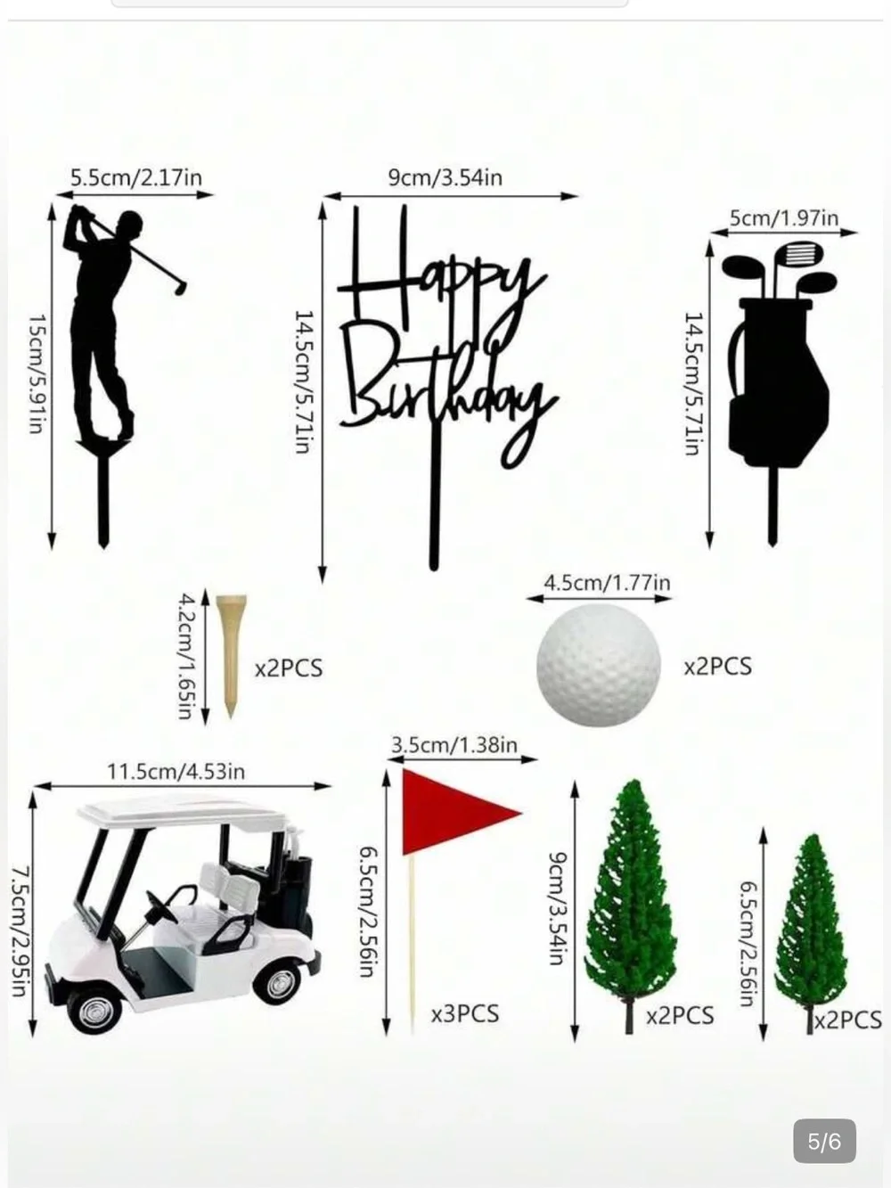 Golf Theme Cake Toppers